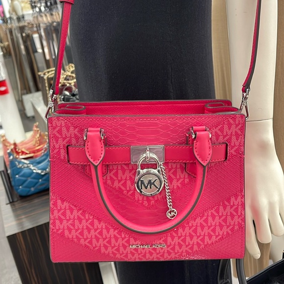 Michael Kors Hamilton Small Satchel Shoulder Crossbody Bag 
Electric Pink
NWT - Picture 15 of 16